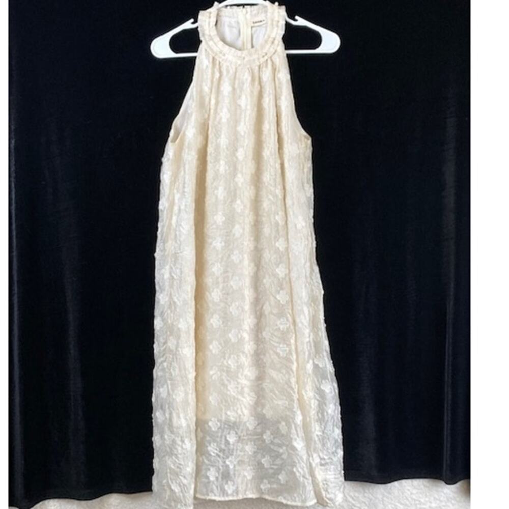 Adora women's off-white sleeveless halter, grecian dress.
